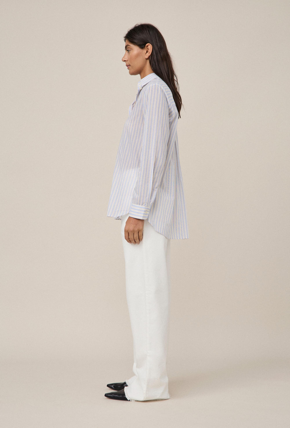 Signature Shirt Cream Blue Stripe