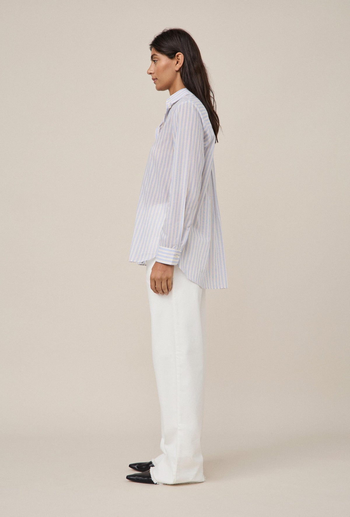 Signature Shirt Cream Blue Stripe