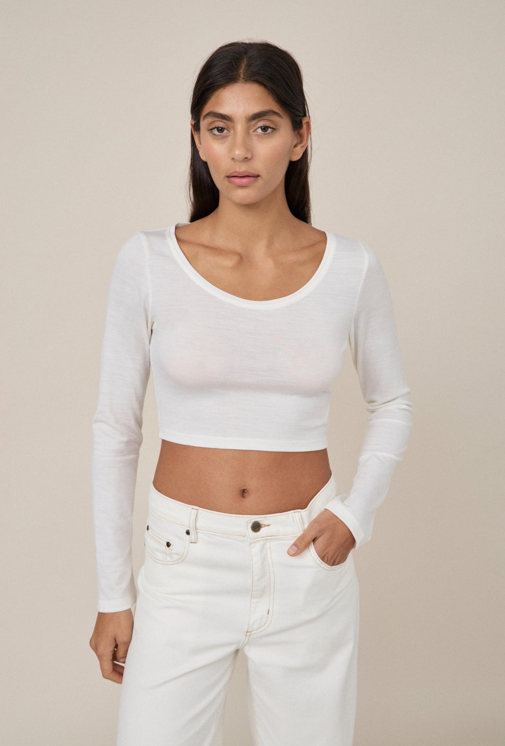 Long Sleeve Merino Crop