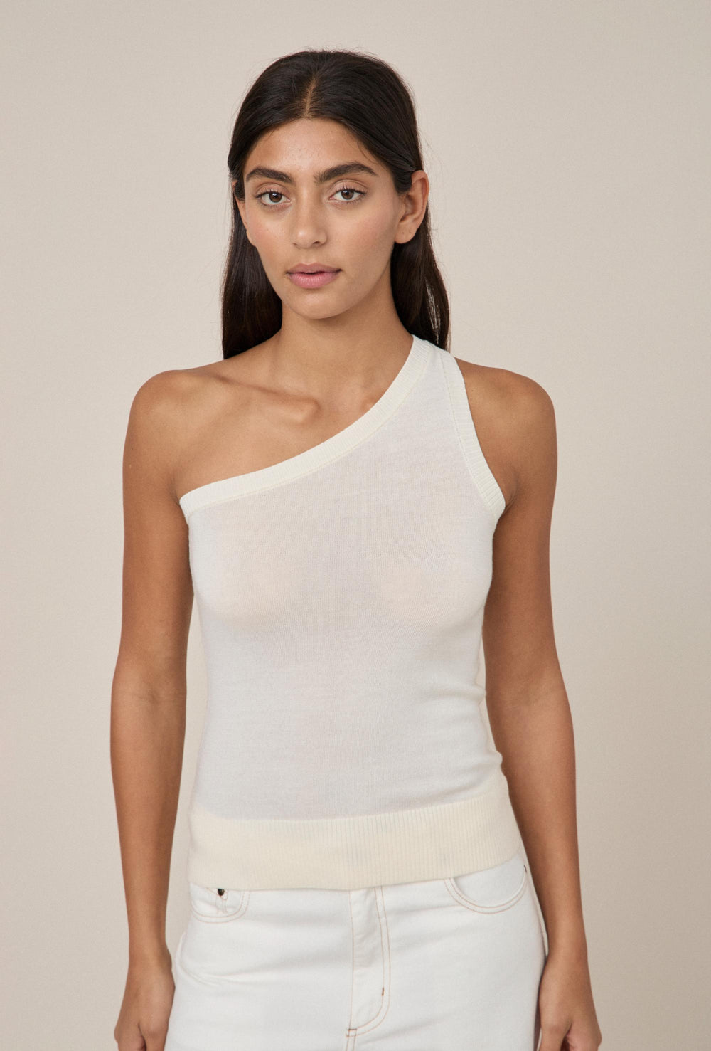 Merino One Shoulder Singlet