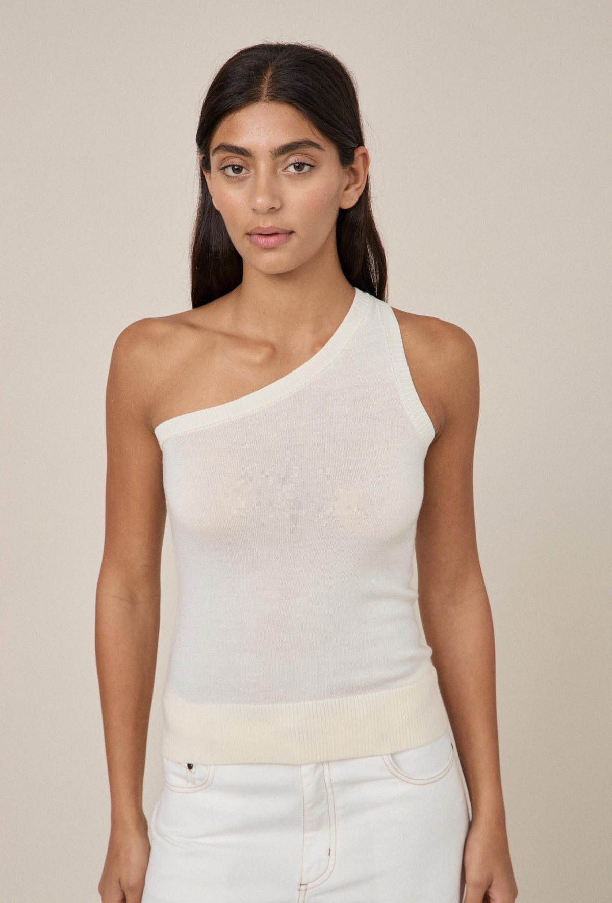 Merino One Shoulder Singlet