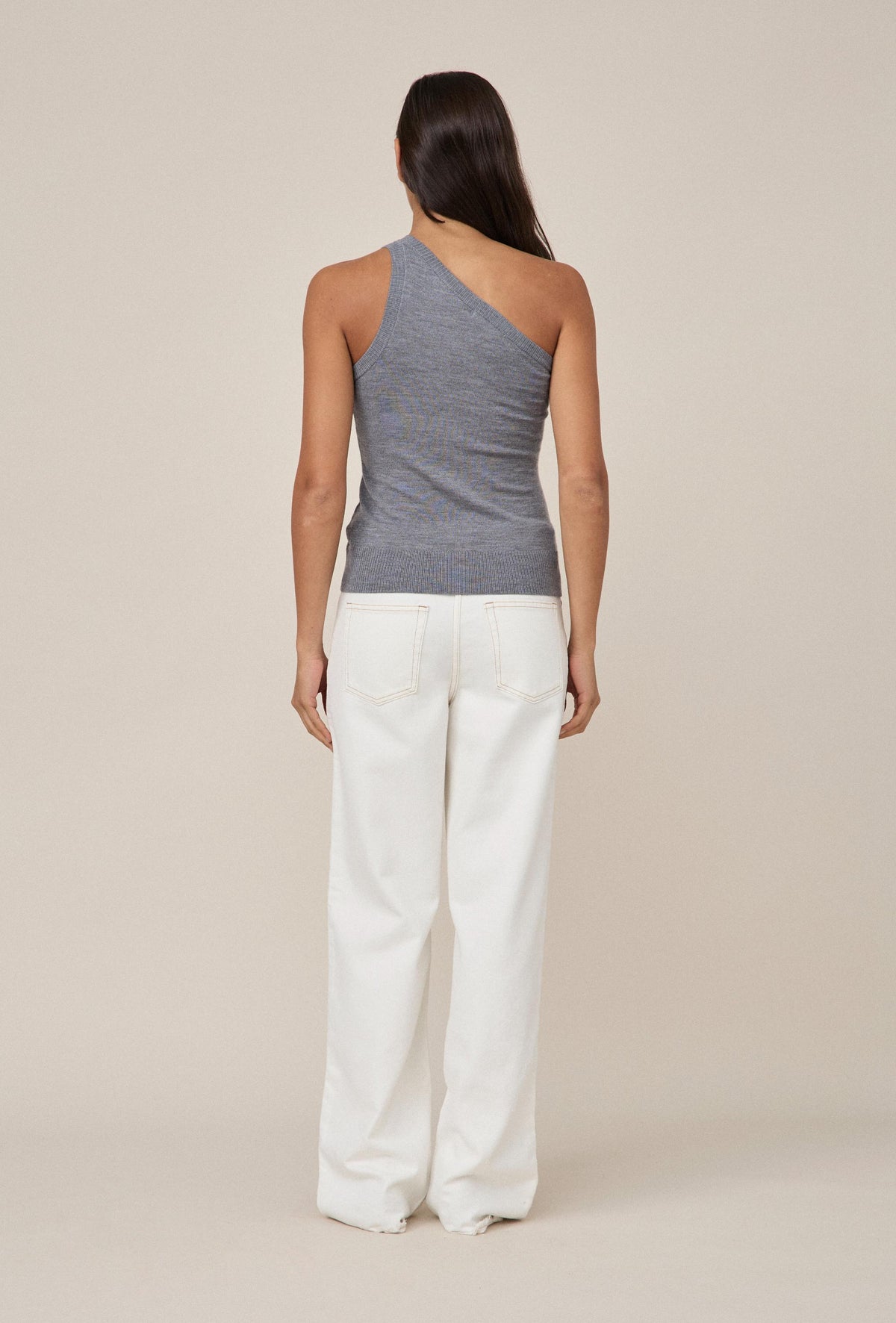 Merino One Shoulder Singlet