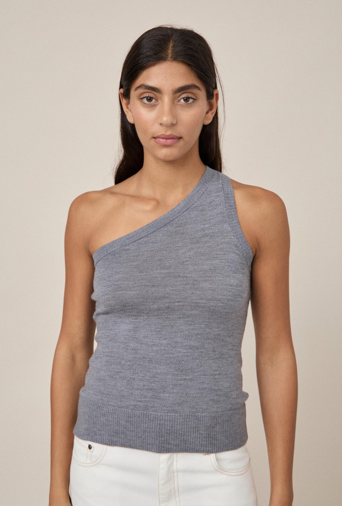 Merino One Shoulder Singlet