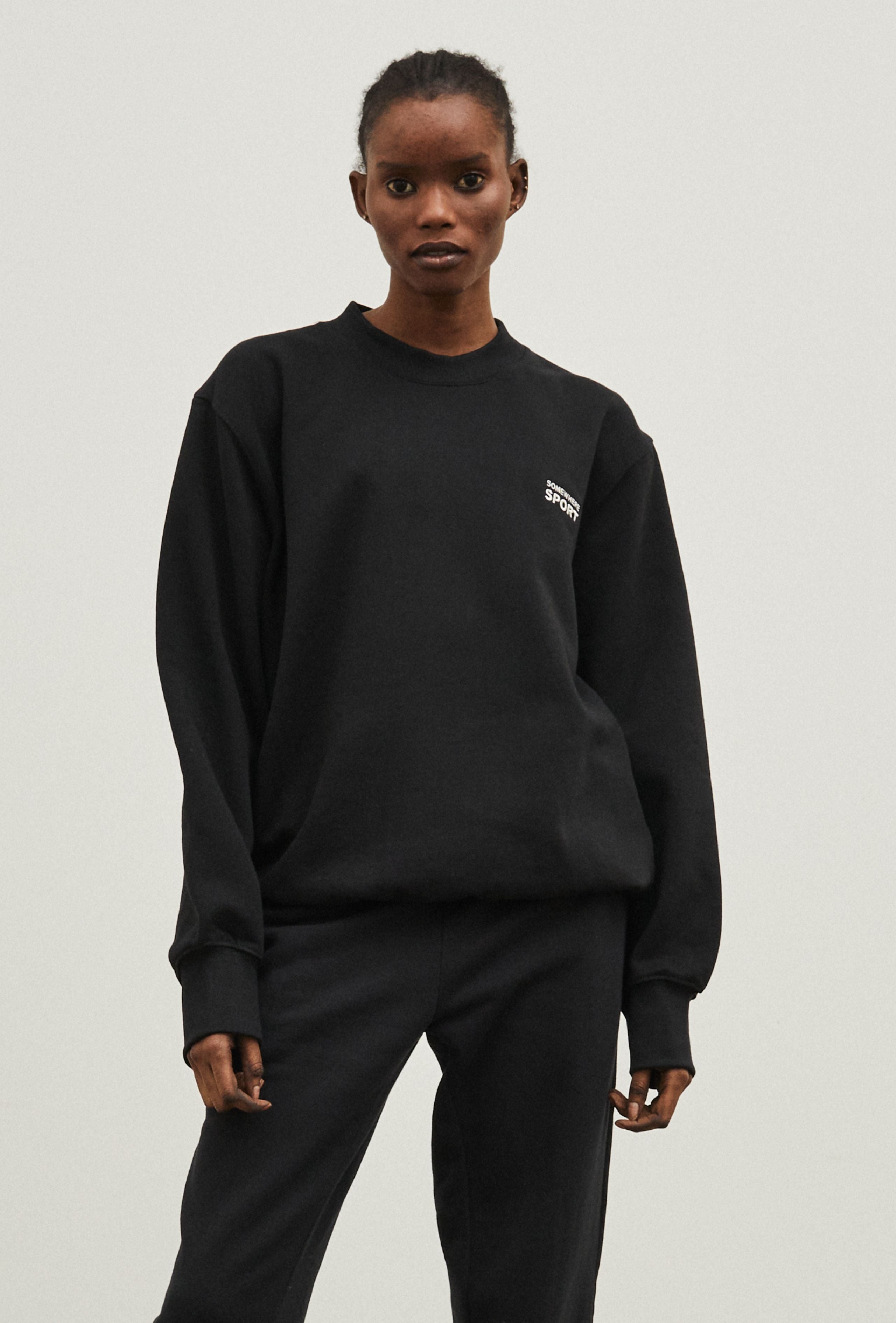 Crew Neck Sweatshirt in Black | Maggie Marilyn