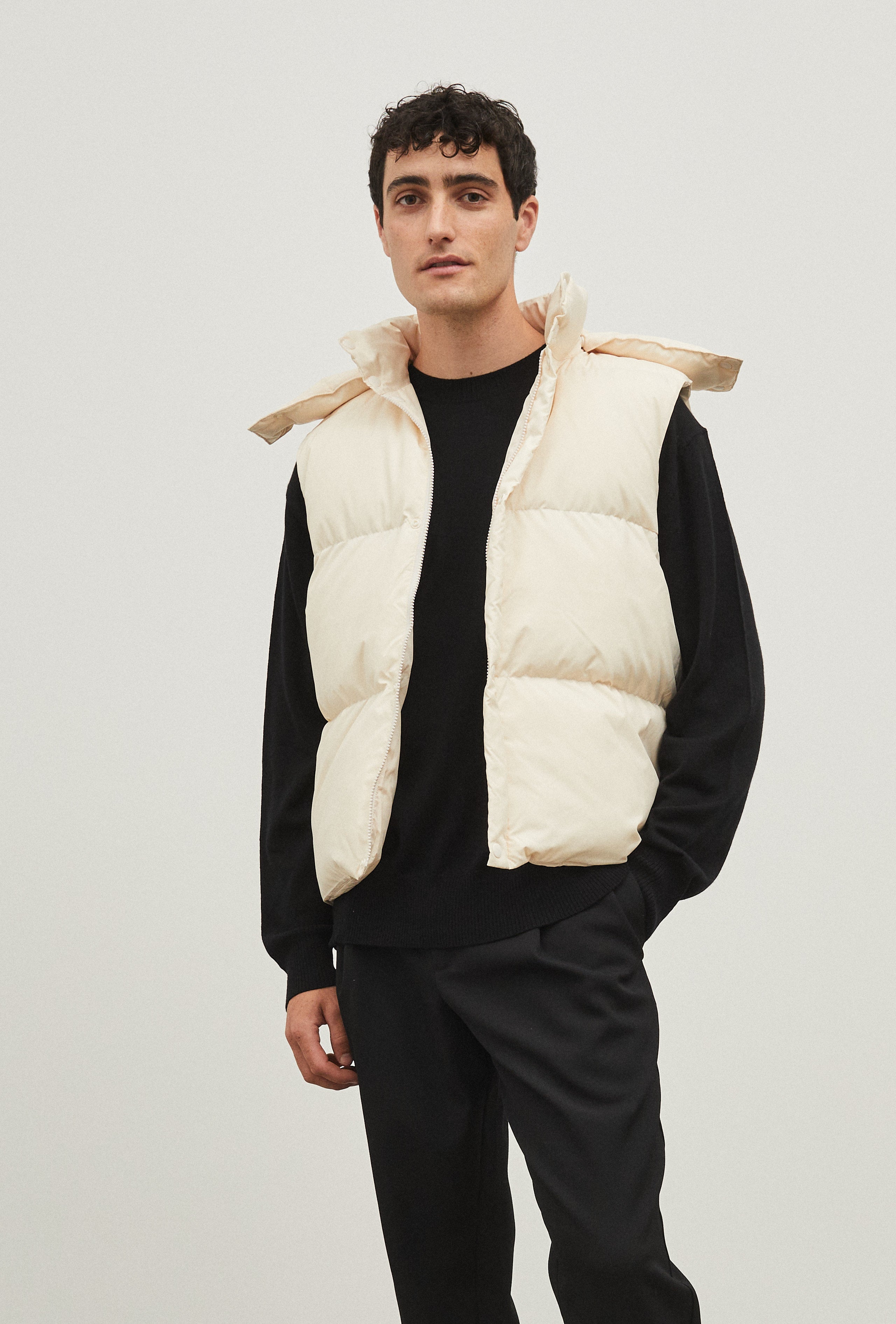 Beige puffer cheap vest