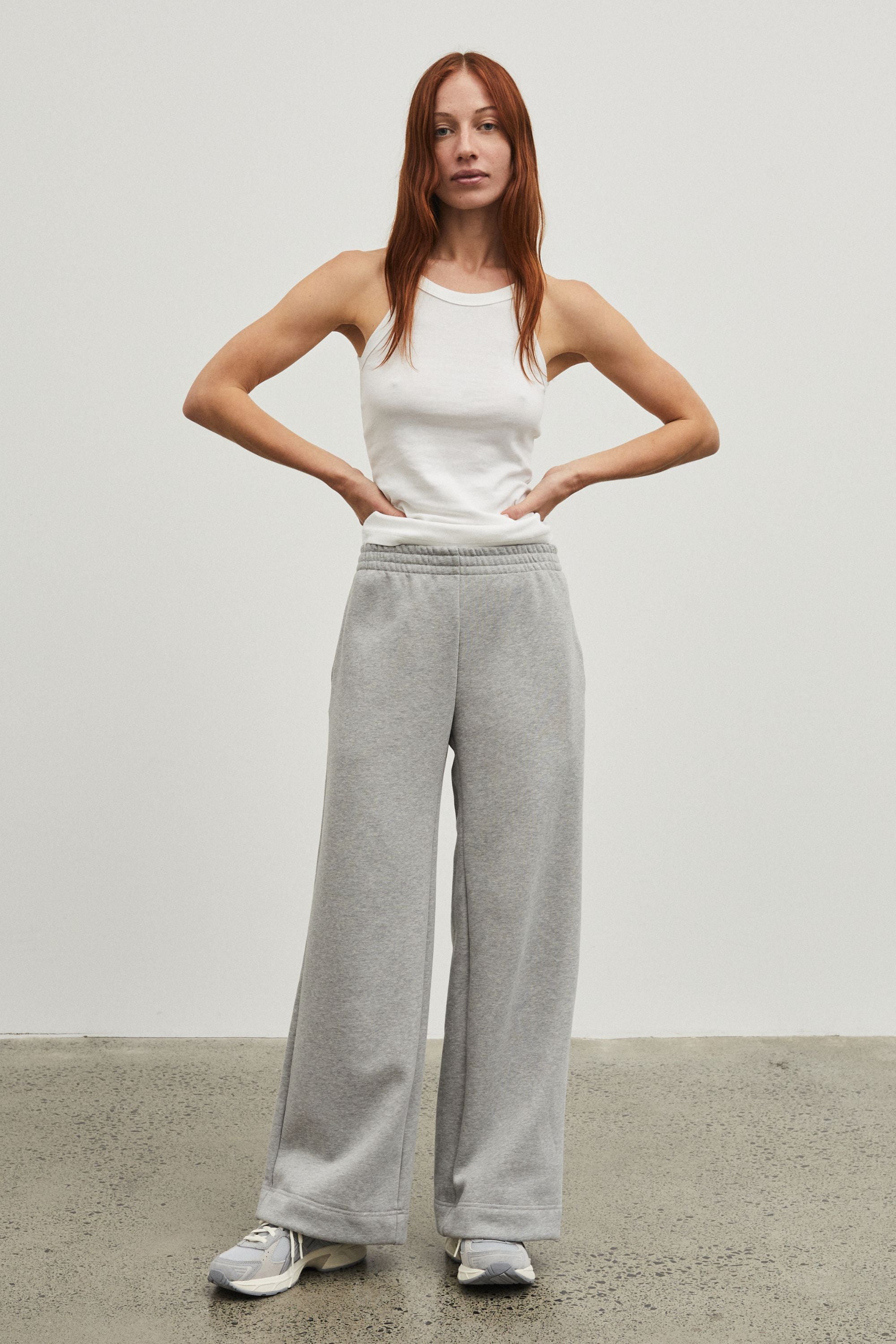 The Harlow Low-Slung Wide-Leg Pant in Pinstripe